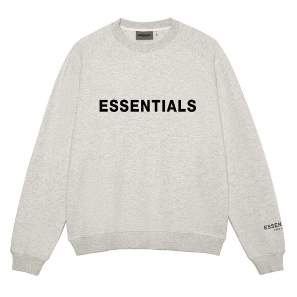 Fear of God Essentials Silicone Letter Crew Neck Pullover Sweatshirt - Picture 1 of 2